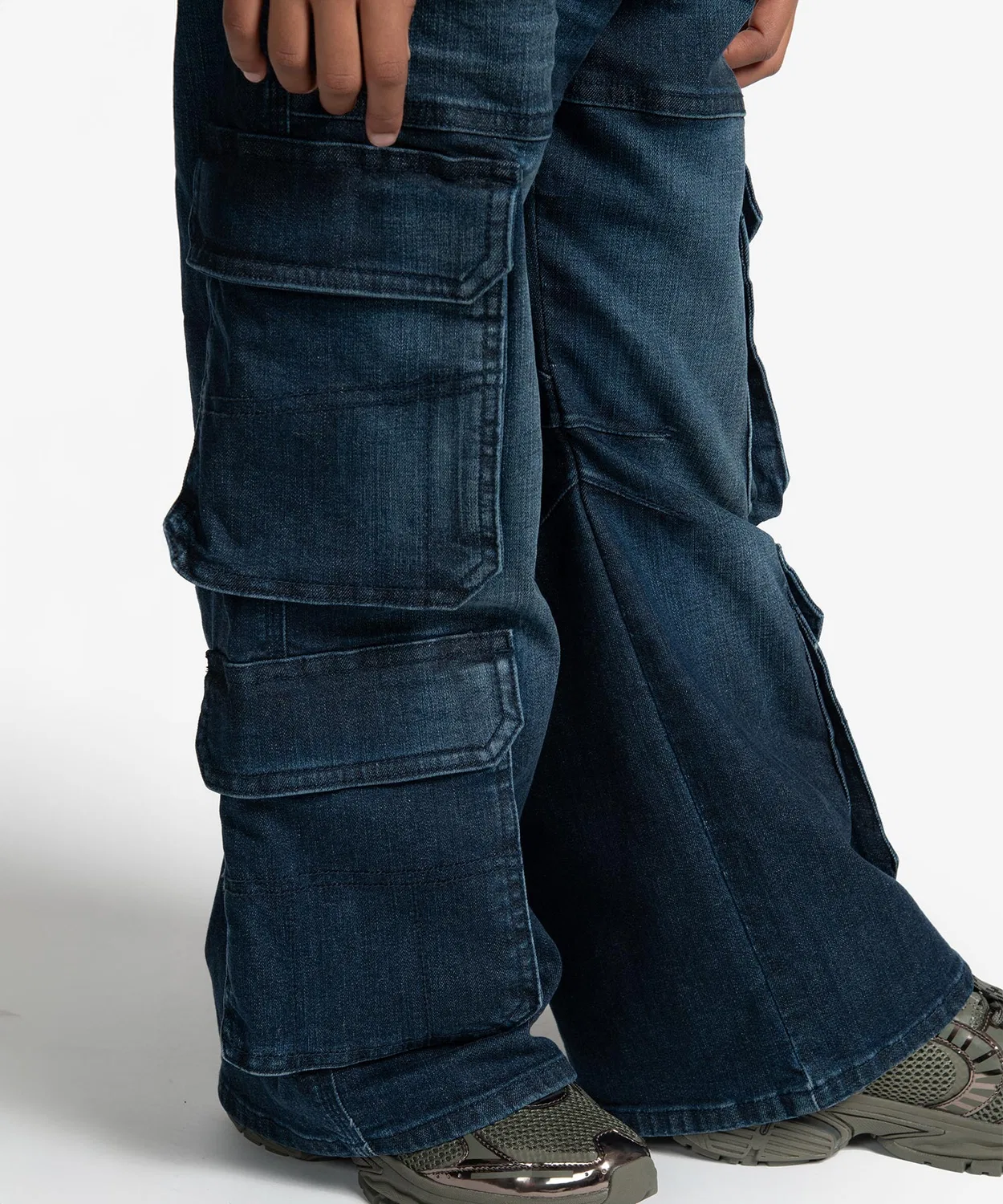 Детские джинсы прямого кроя с карманами Wide Fit DIESEL KIDS, Indigo Blue — фото 4
