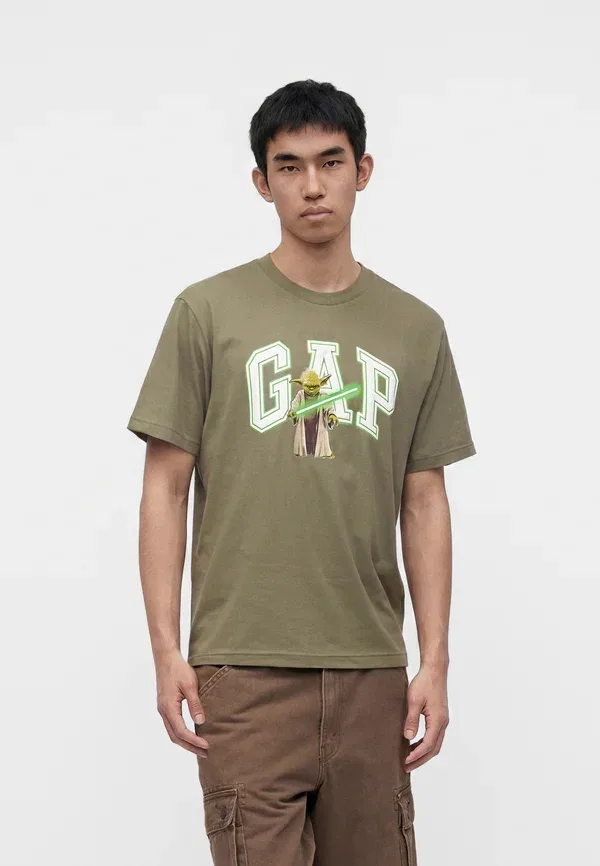 Футболка с принтом Йоды Gap, зеленый