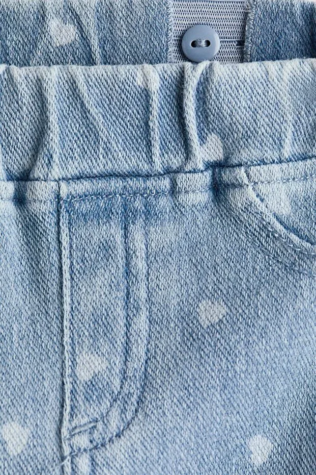Детские леггинсы для девочек расклешенные H&M, Light Denim Blue/Hearts — фото 3