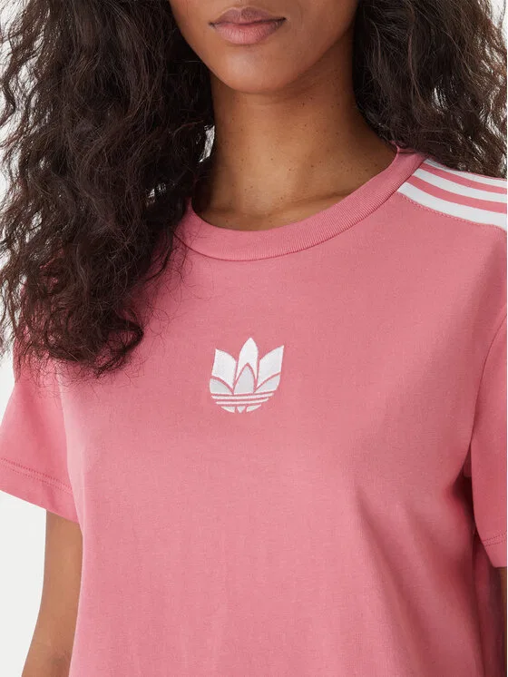Футболка loose fit adicolor 3D Trefoil Adidas, розовый — фото 4