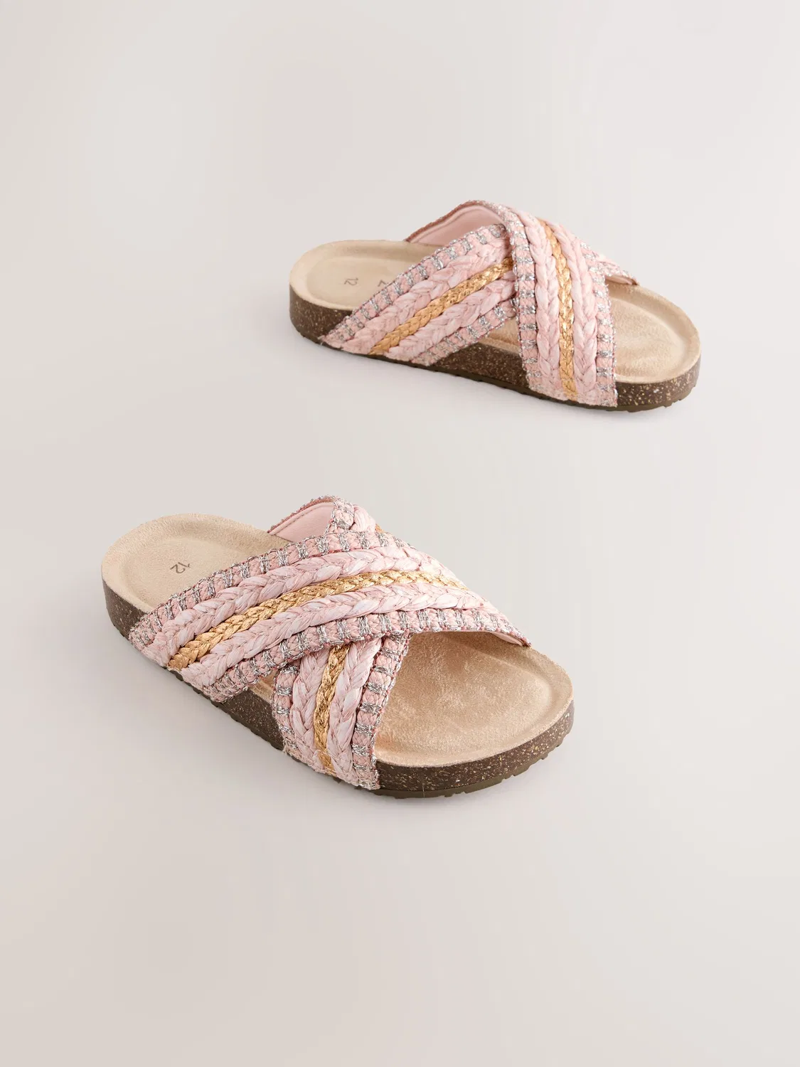 Сандалии на пробковой подошве Pink Slip On Corkbed Sandals Next, розовый