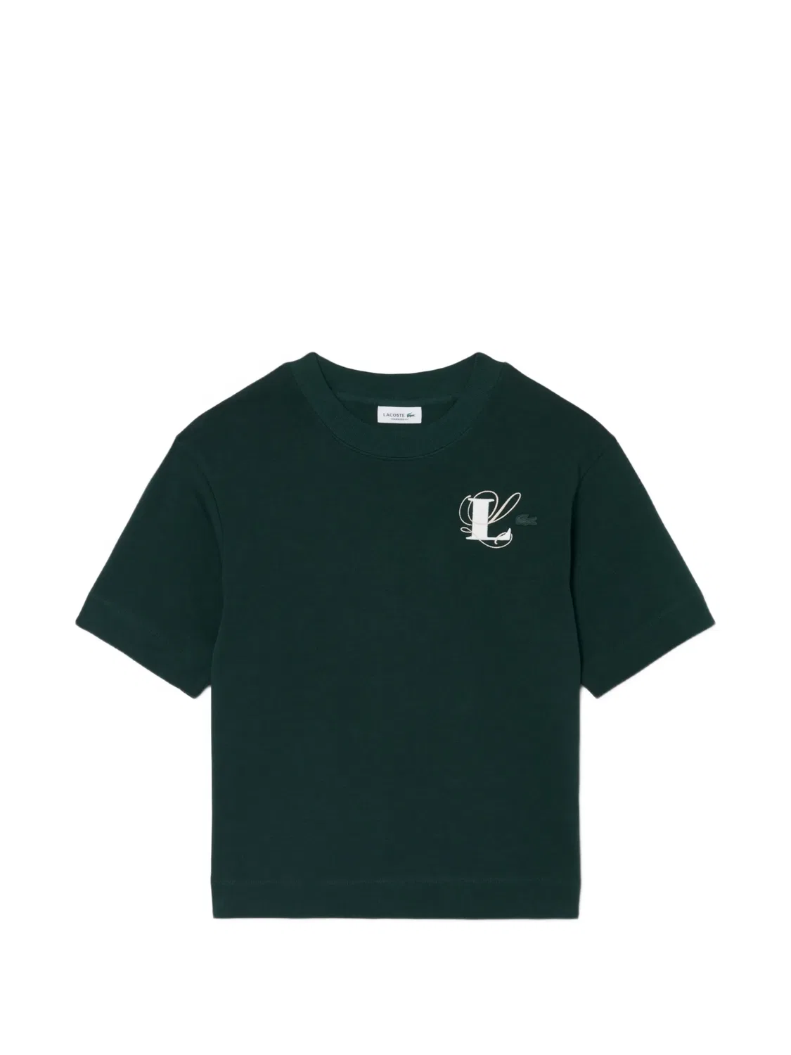 Футболка оверсайз с вышитым логотипом зеленая Lacoste, зеленый