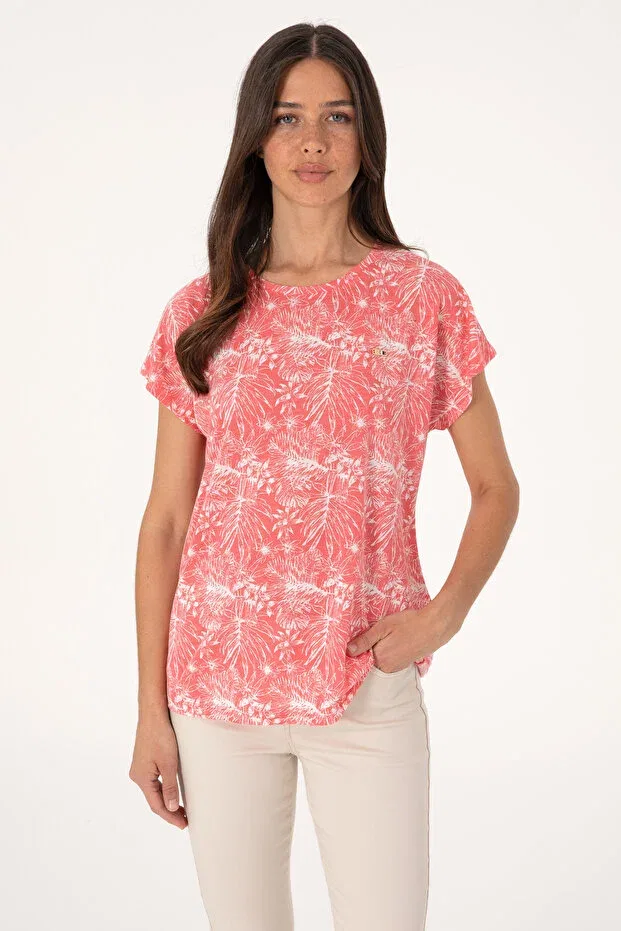 Женская футболка с принтом U.S. Polo Assn., Dark Pink