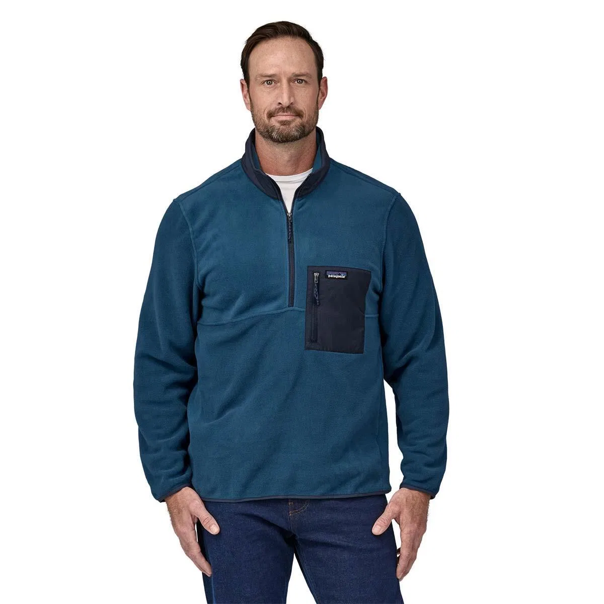 Флисовый пуловер с полузамком Microdini Patagonia, Tidepool Blue
