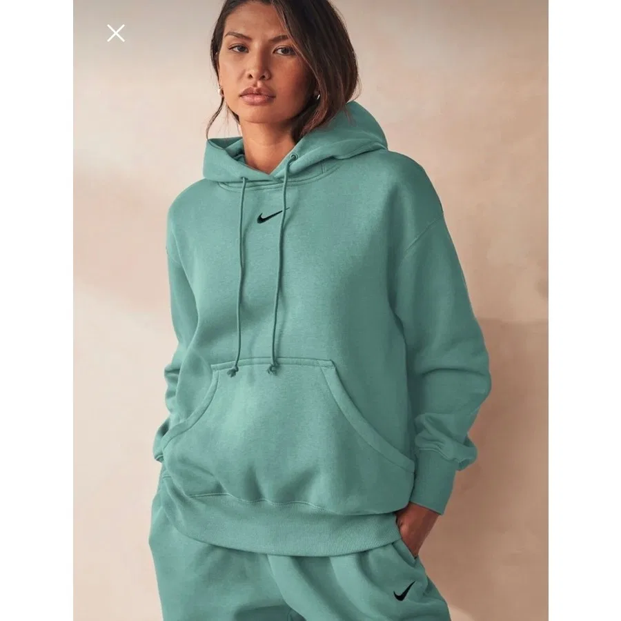 Женский свитшот-худи Oversized Fit Phoenix Fleece Nike, Зеленый — фото 4