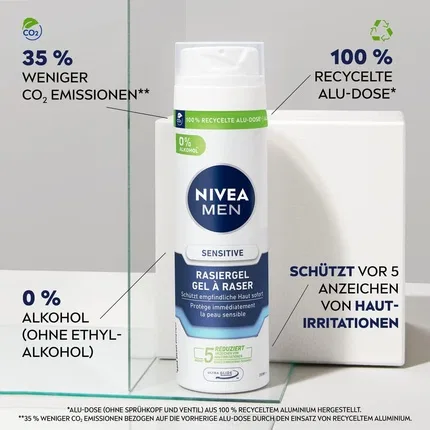 Гель для бритья для чувствительной кожи NIVEA MEN, 200 мл