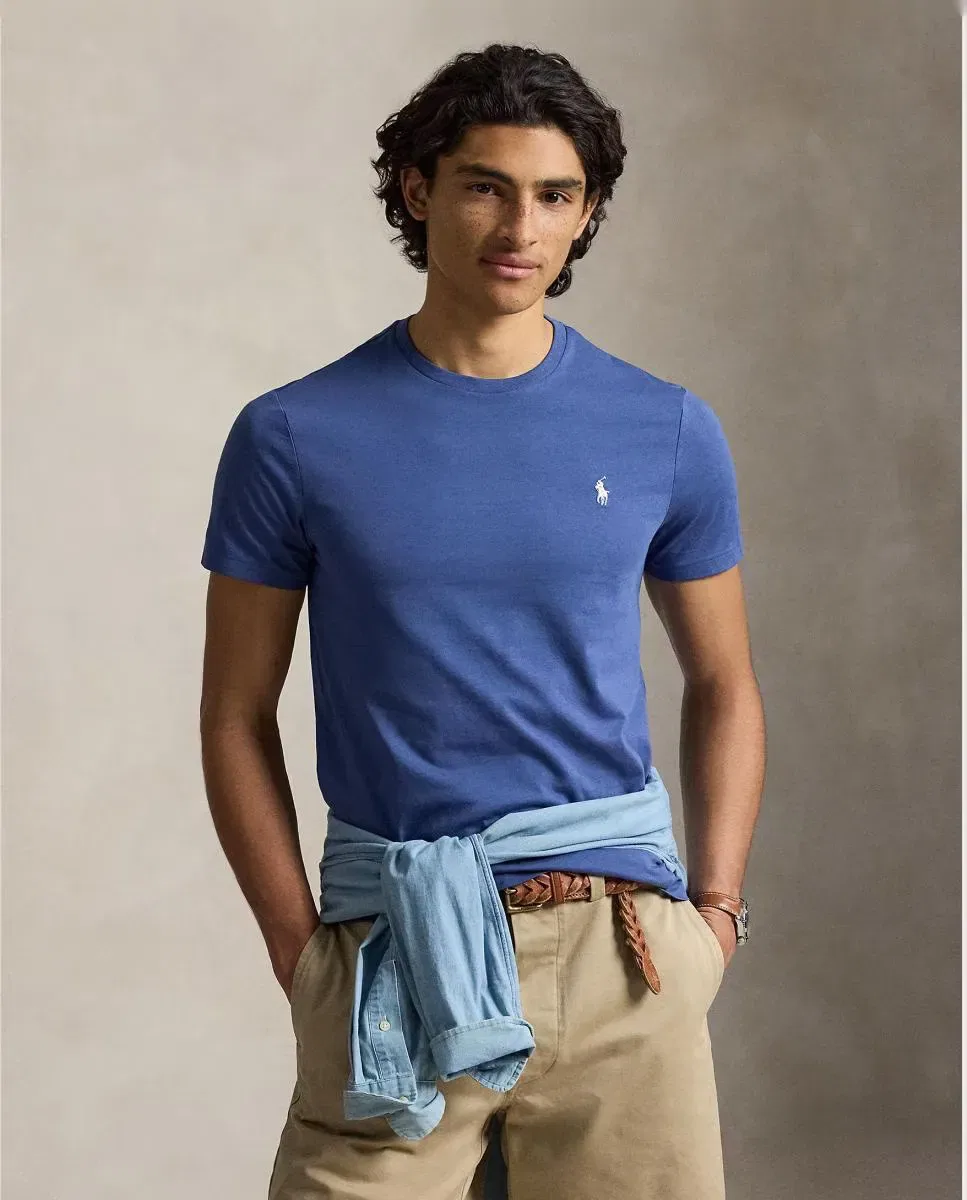 Мужская футболка-поло с принтом Custom Slim Fit Polo Ralph Lauren, Azul índigo