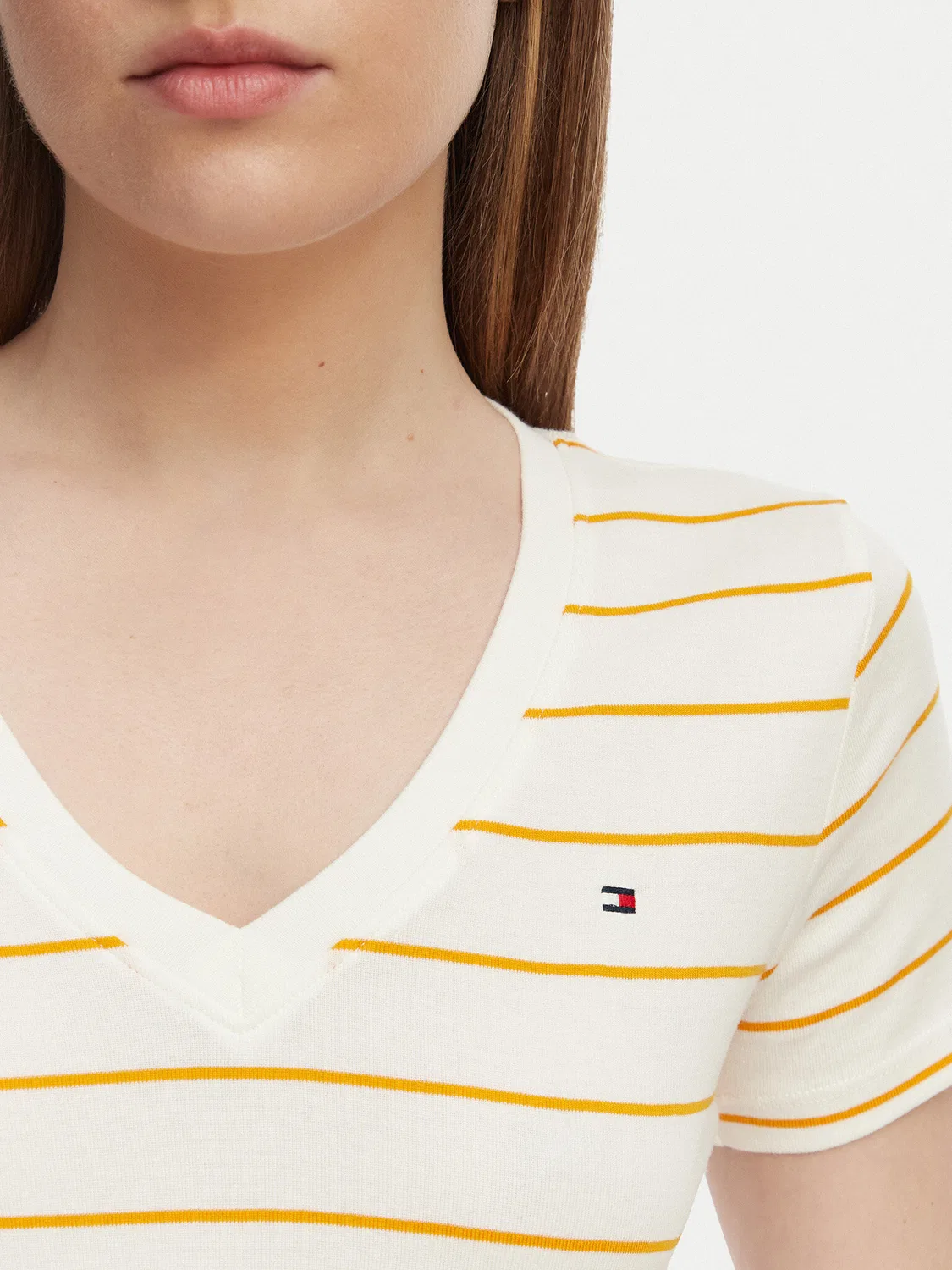 Женская футболка приталенного кроя New Cody Tommy Hilfiger, оранжевый — фото 4