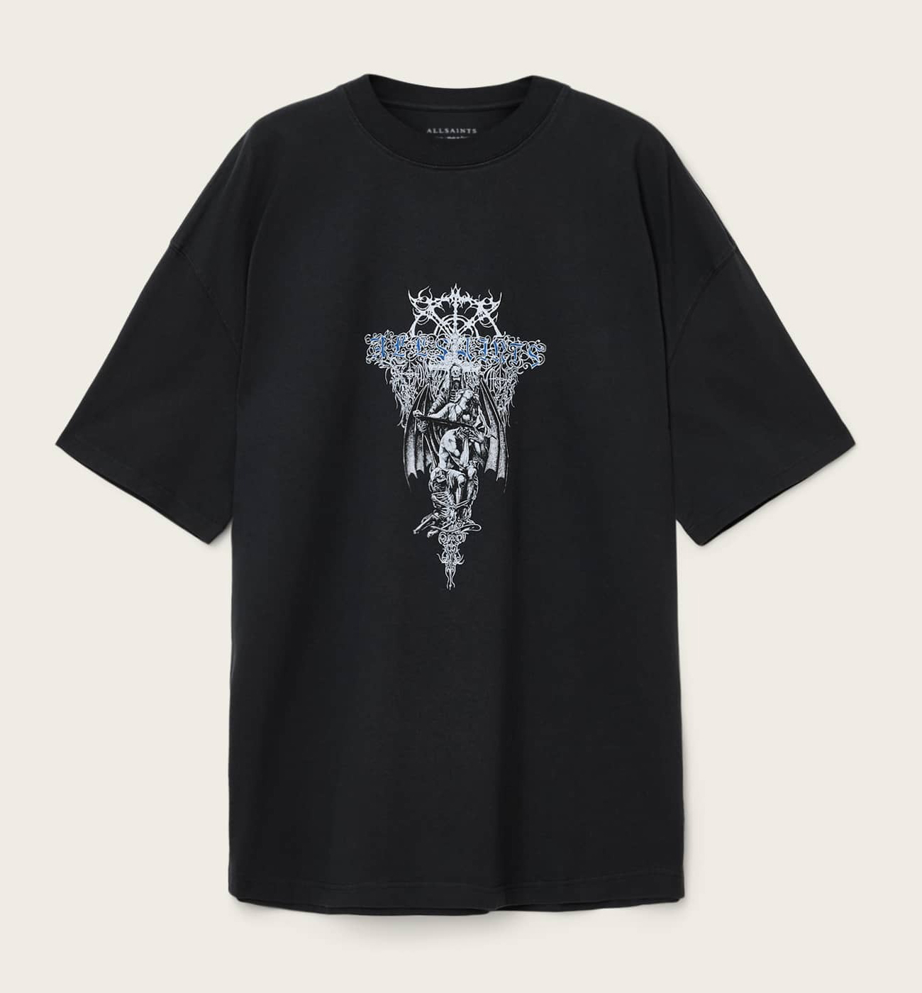 

Футболка AllSaints Swords Oversized Graphic, черный