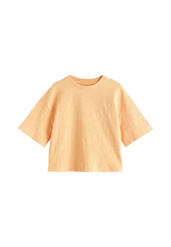 Футболка свободного кроя Regular fit textured oversized boxy t-shirt Next, Orange, оранжевый