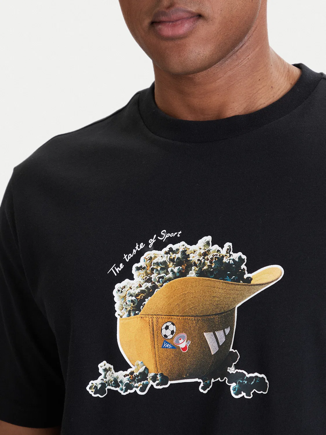 Мужская футболка стандартного кроя Snack Popcorn Graphic Adidas, черный — фото 4