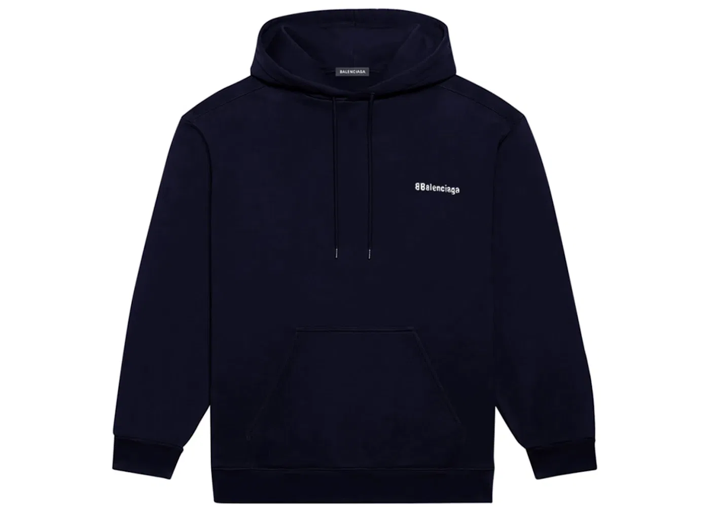 Мужской худи с принтом Logo Medium Fit Balenciaga, Marine Blue/White