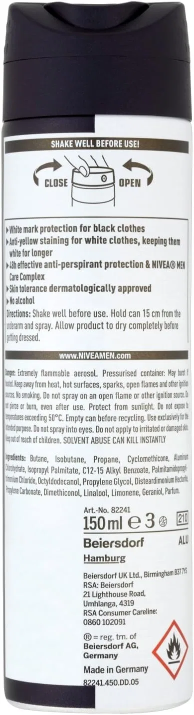 Антиперспирант NIVEA MEN Black & White Original, 150 мл — фото 4