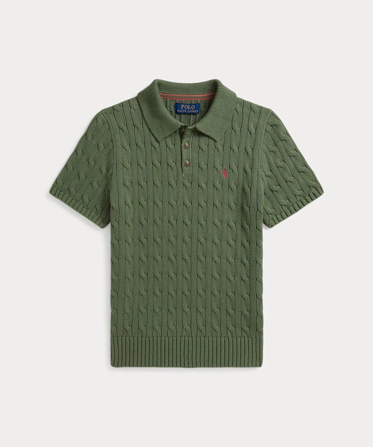 Детский свитер с поло-воротником из хлопка POLO RALPH LAUREN CHILDRENSWEAR, Green