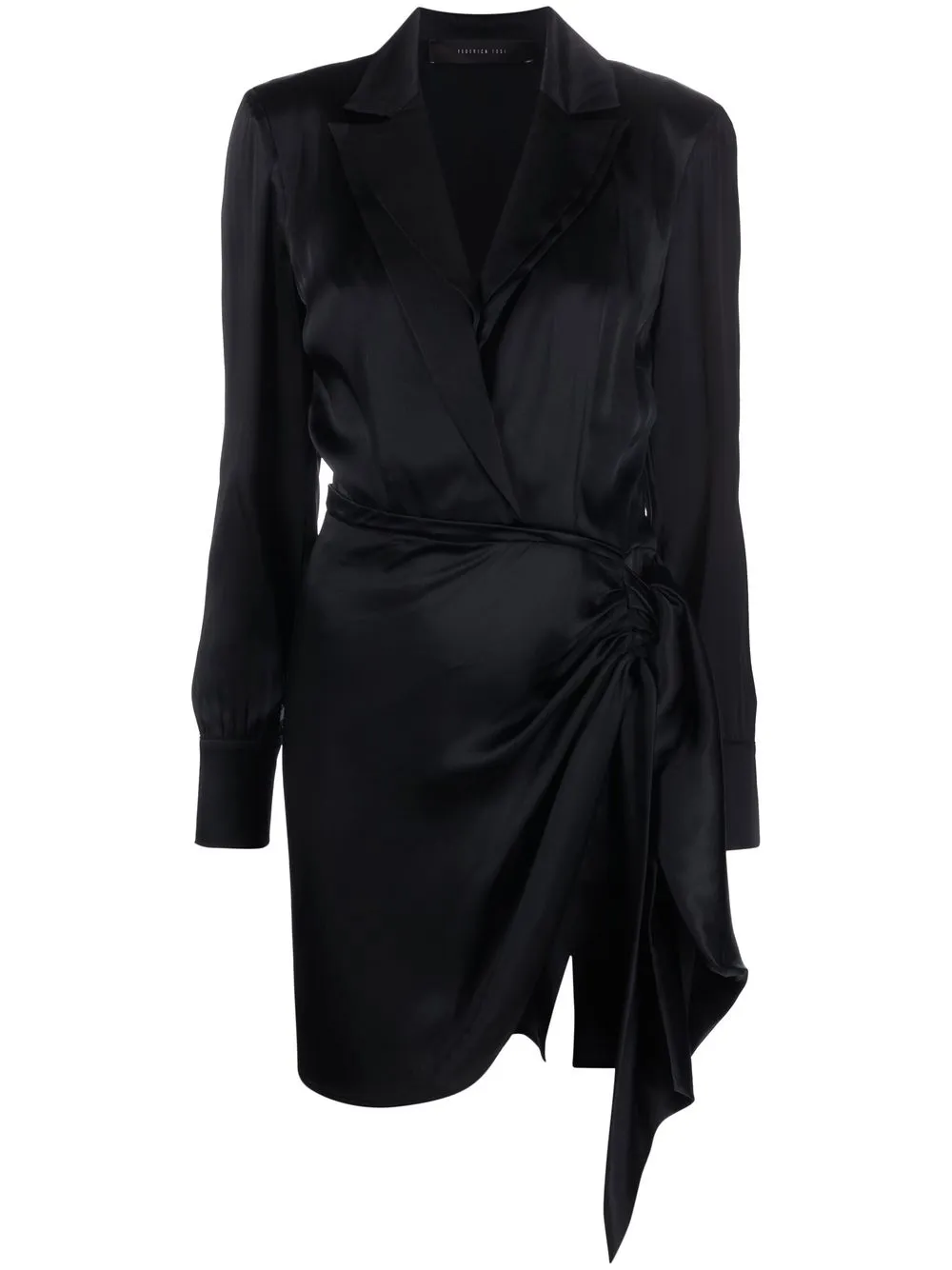 

Платье мини с заостренными лацканами Federica Tosi, черный