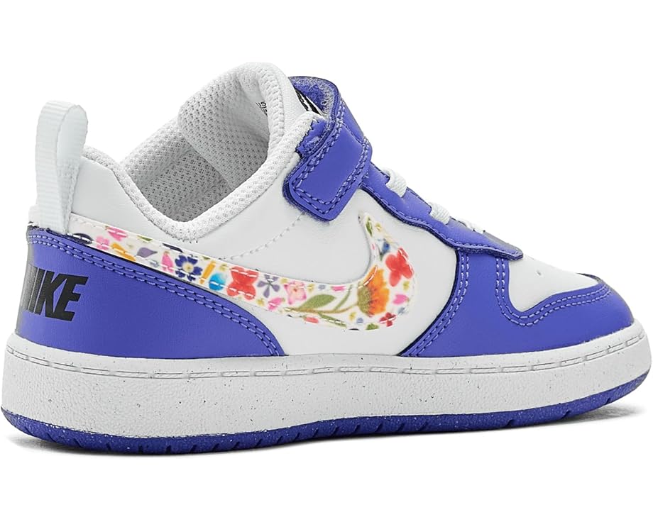Детские кроссовки Nike Kids Court Borough Low Fl (Toddler), White/White/Sapphire/Black — фото 3