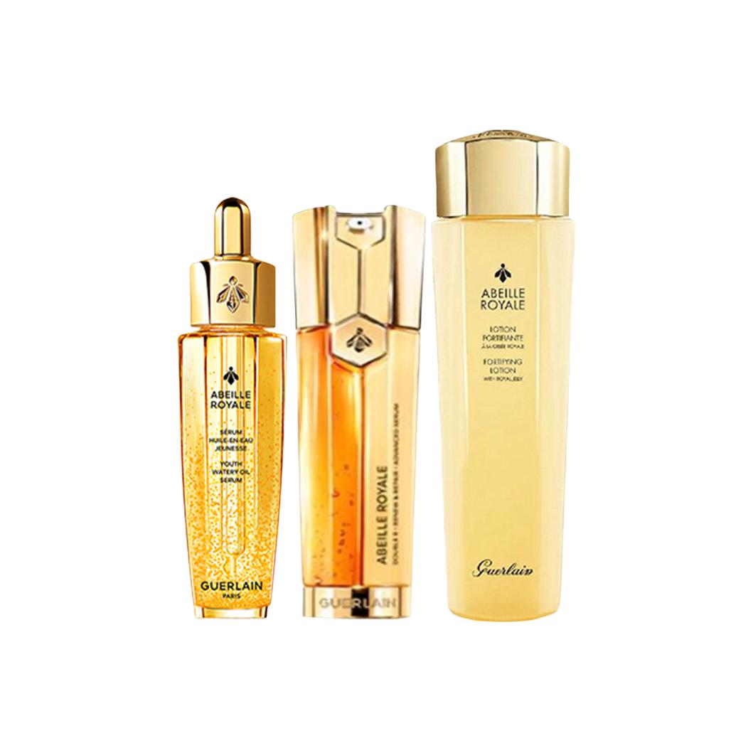 Наборы для ухода за кожей Fourth Generation Original Bee Royal Water с двумя тюбиками сывороток: подтягивающие, увлажняющие и восстанавливающие Guerlain, three-piece set: revival honey 50ml+essence 150ml+dual-effect serums 50ml — фото 2