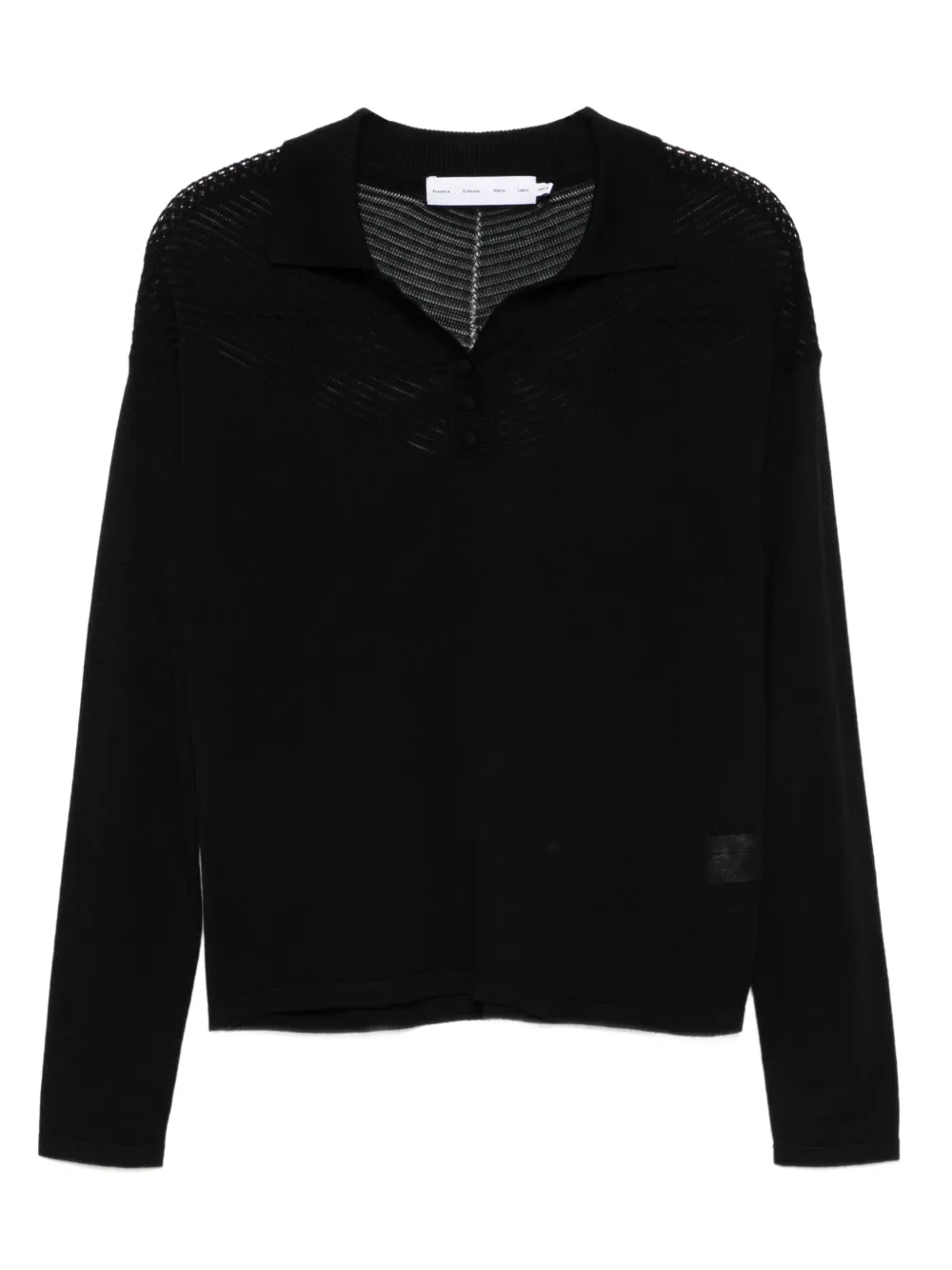 

Топ в рубчик с воротником поло Proenza Schouler, черный