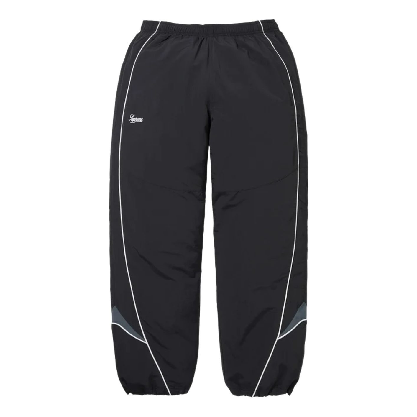 Спортивные брюки Supreme FW25 с контрастной окантовкой, цвет «черный»