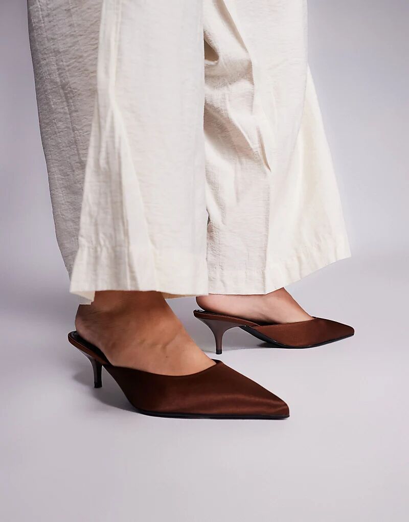 Мюли Simmi London Carson на каблуке-рюмочке из шоколадного атласа Simmi Shoes — фото 2