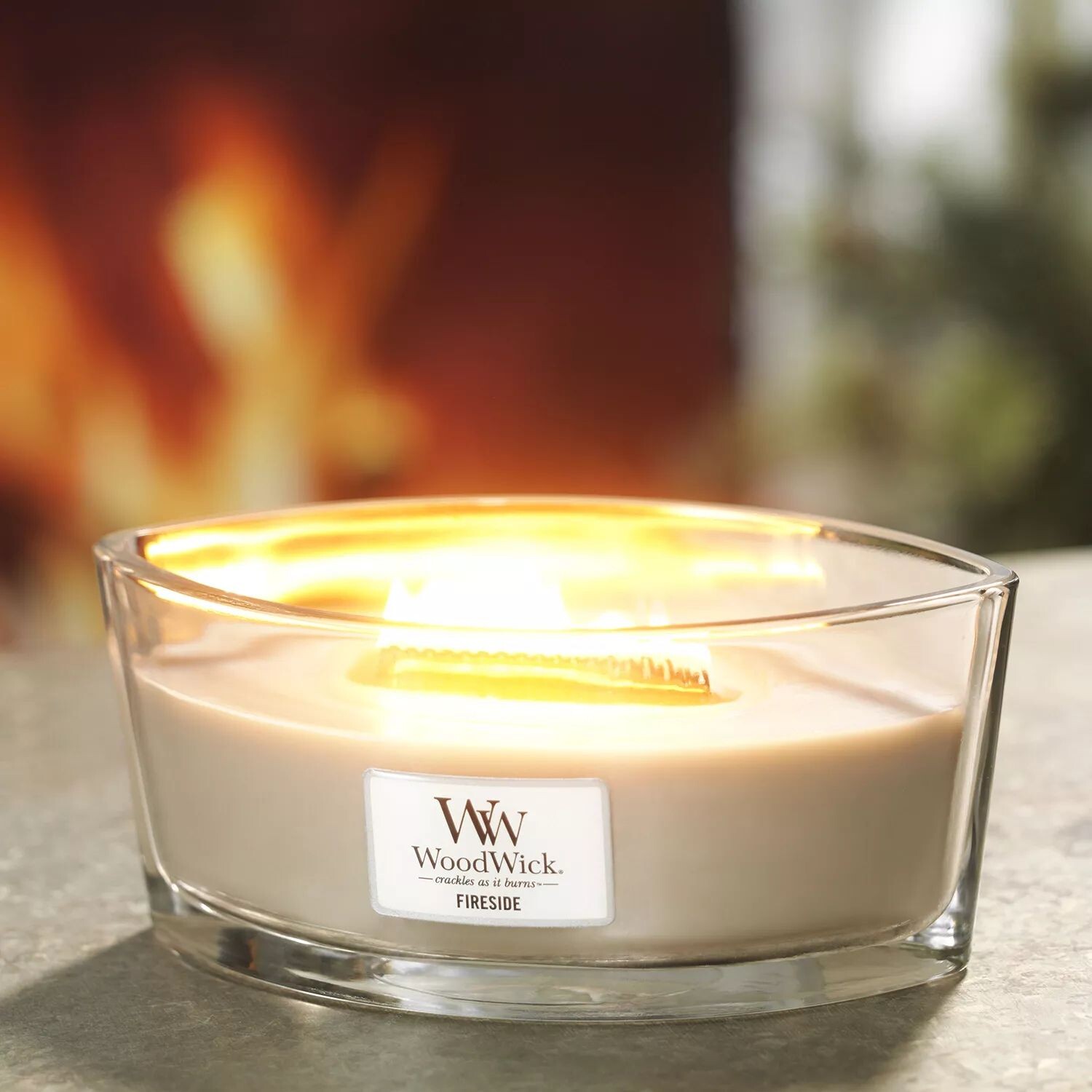 

Свеча WoodWick Fireside Ellipse