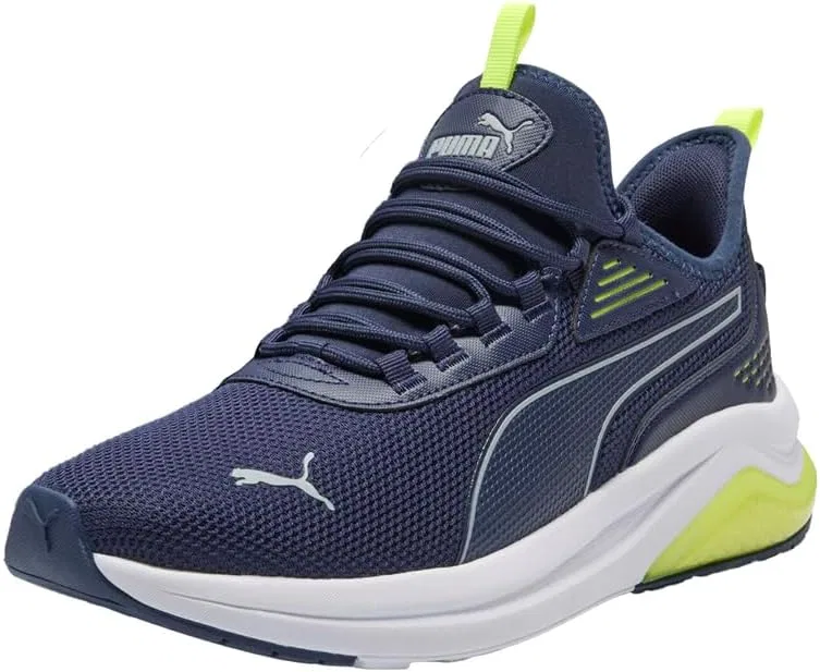 Мужские кроссовки PUMA Amplifier, Puma Navy Cool Mid Gray Electric Lime — фото 2
