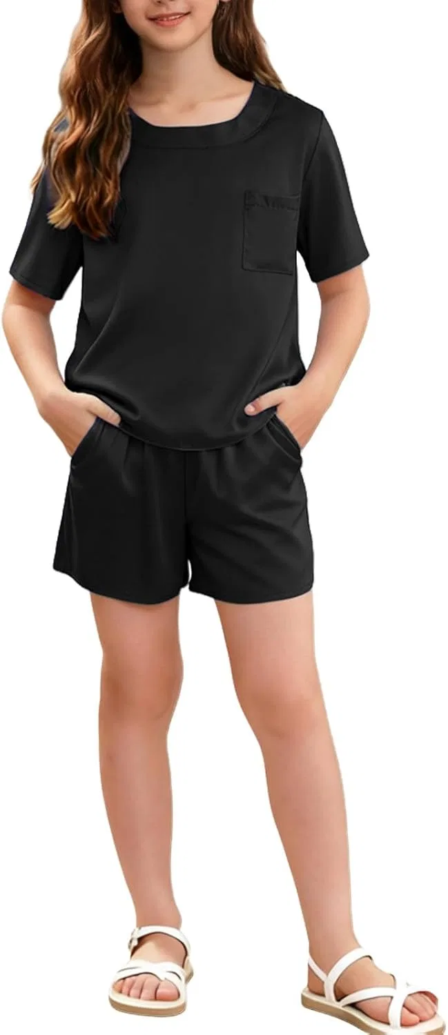 Детский комплект из футболки и шорт, Zzalalana, Black
