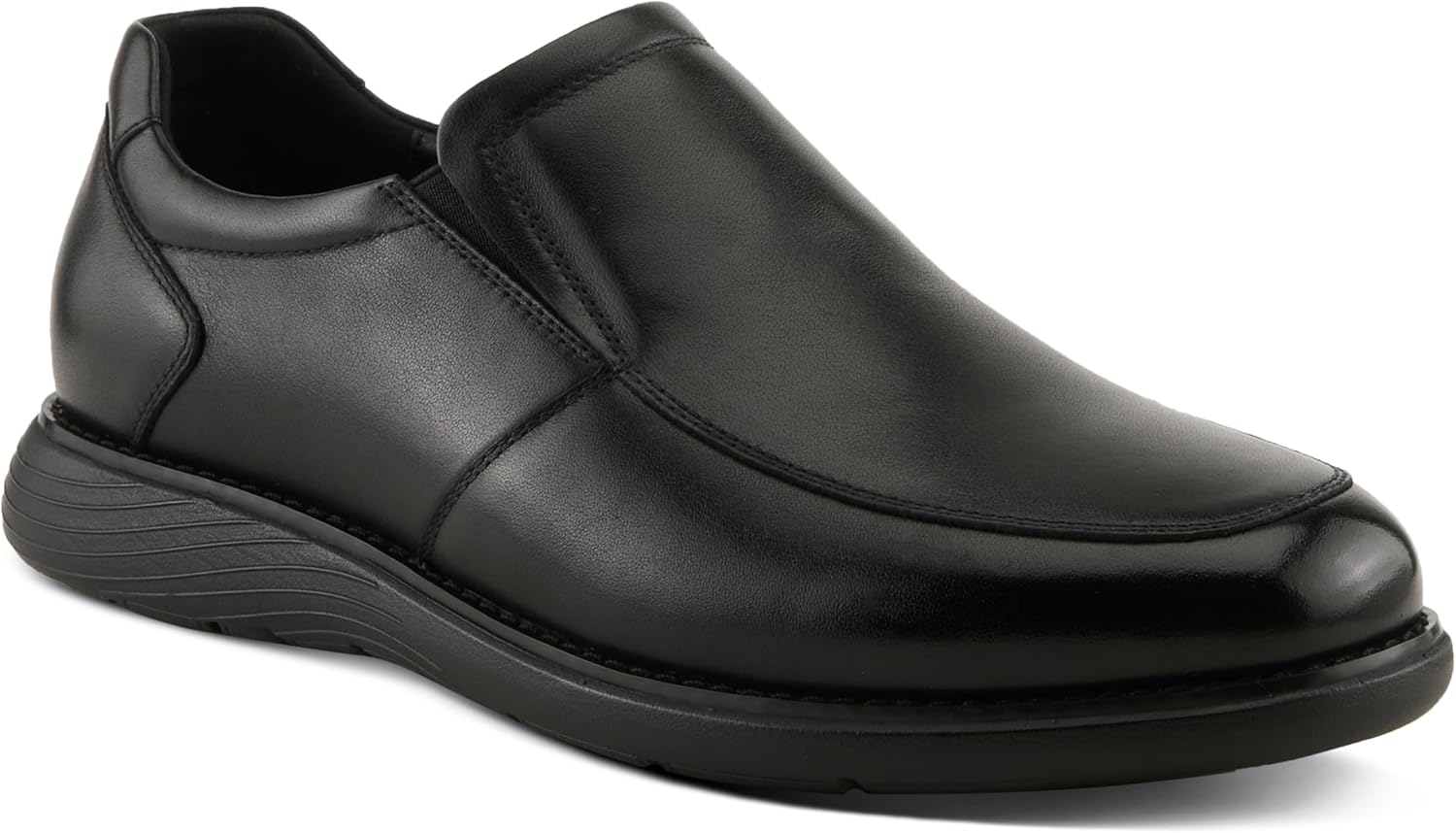 Мужские слипоны Spring Step ABSHER из кожи - повседневные лодочки с хлопковой подкладкой, черный — фото 2
