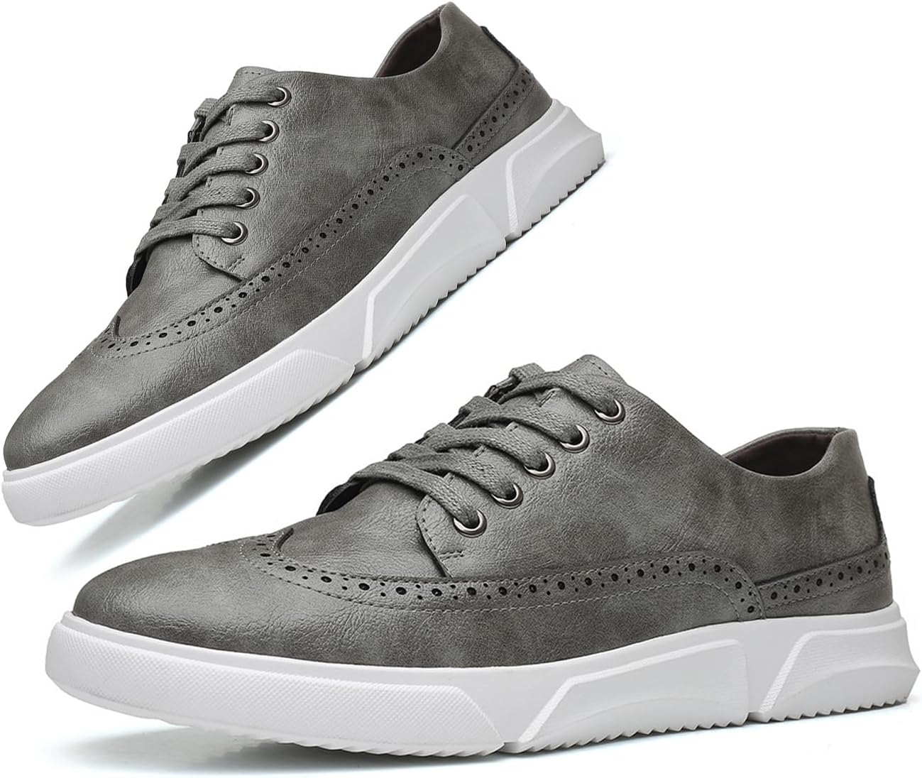 

Мужские модные кроссовки Классические повседневные туфли для мужчин Стильные мягкие мужские туфли-кроссовки Броги с декоративной перфорацией Aceptolcom, серый