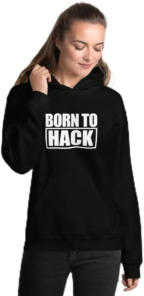 generic Толстовка с капюшоном Born to Hack (белый текст)