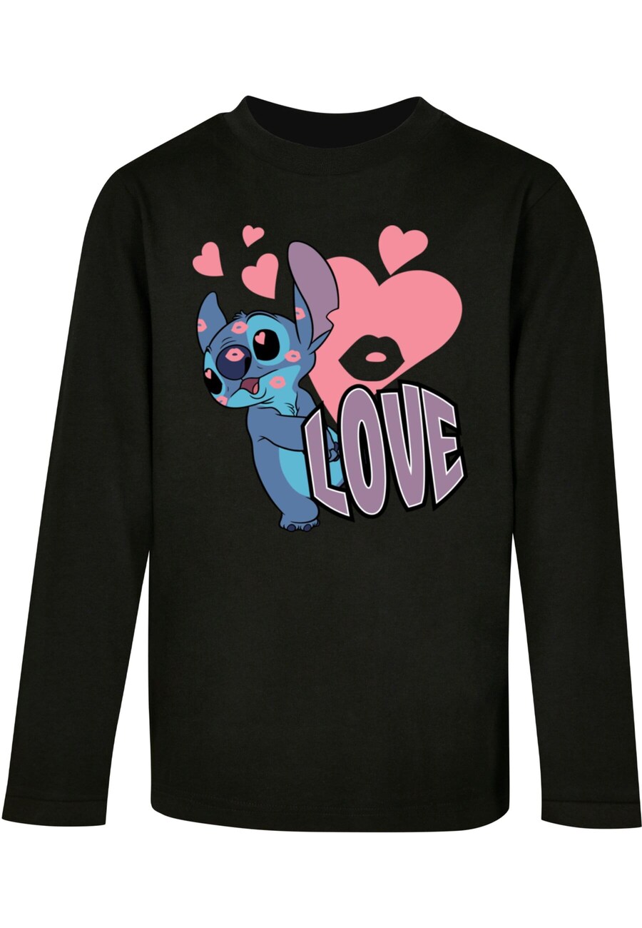 

Лонгслив ABSOLUTE CULT Shirt Lilo And Stitch - Love Hearts, черный