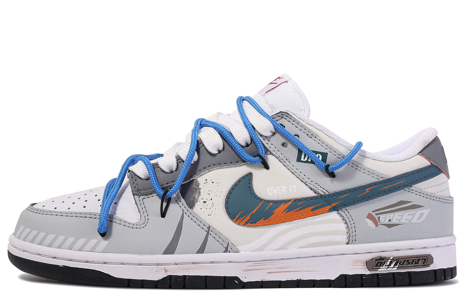 

Кроссовки Nike Dunk Skateboarding Shoes Men Low-top Gray/Blue, серый