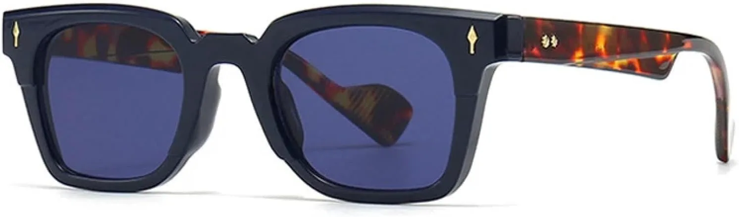 

Женские солнцезащитные очки с заклепками, защита от УФ-излучения UV400, градиентные; мужские солнцезащитные очки сине-зеленого цвета DSVIGF, Dark Blue Leopard