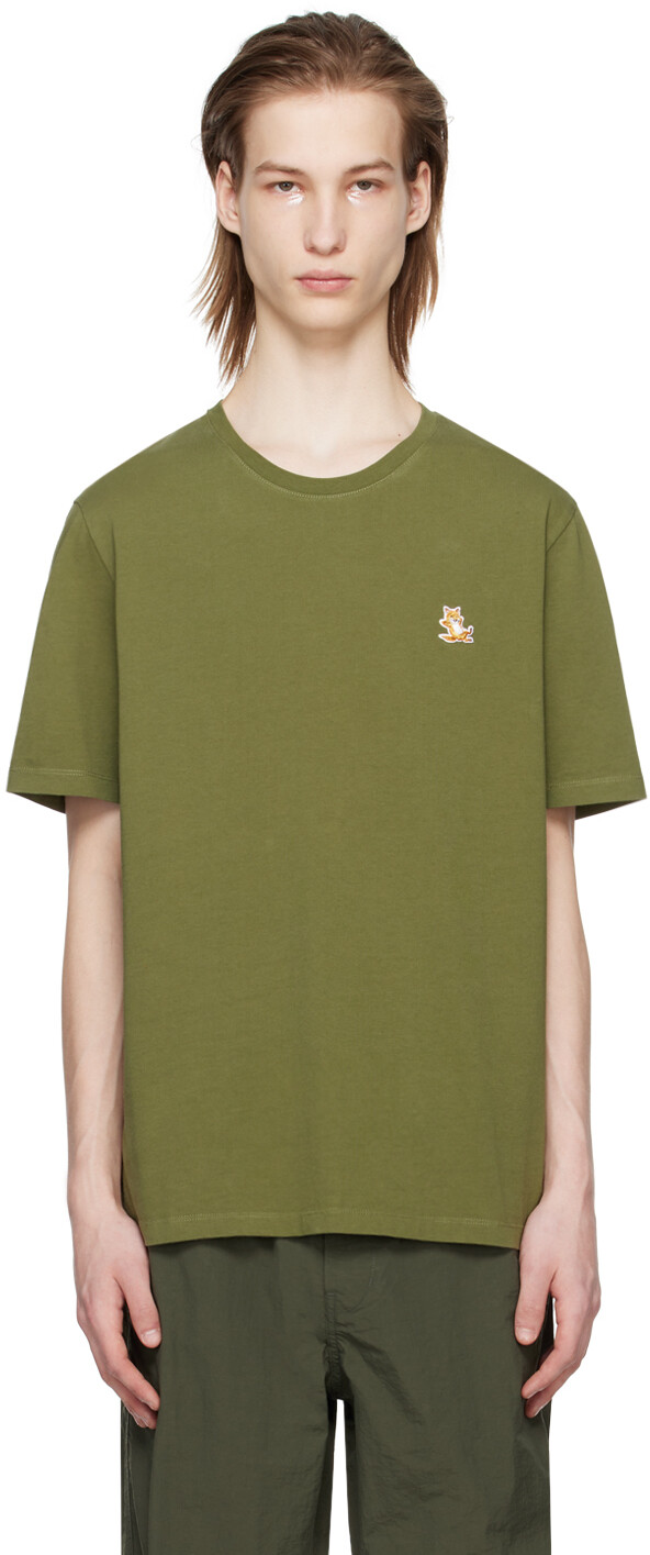 

Футболка цвета хаки Chillax Fox Maison Kitsune, цвет Military green
