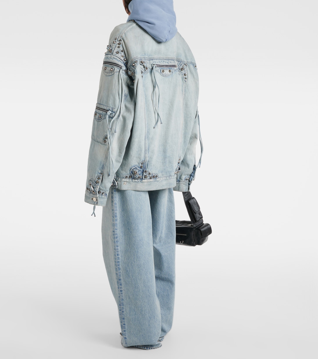 Джинсовая куртка Cagole большого размера Balenciaga, Dirty Blue — фото 3