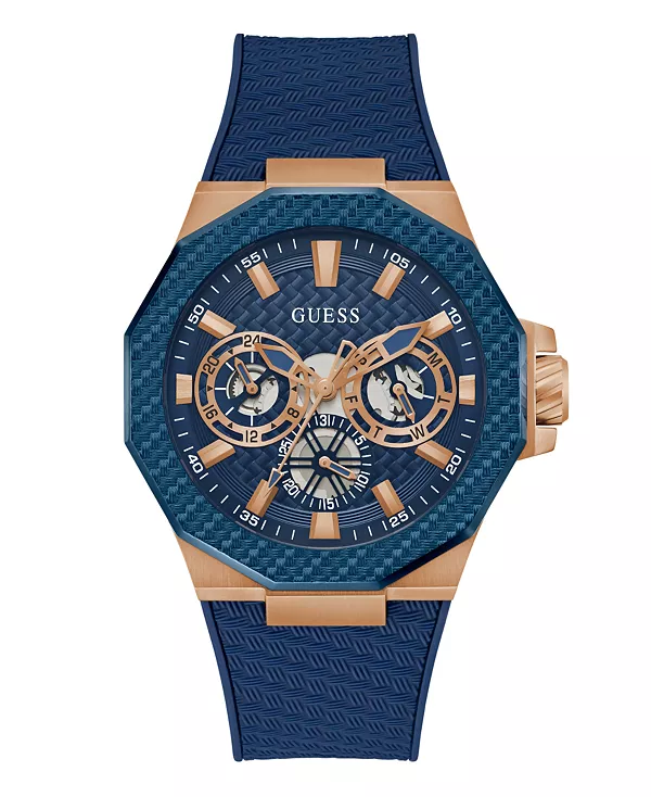 

Мужские многофункциональные синие силиконовые часы, 45 мм Guess, blue