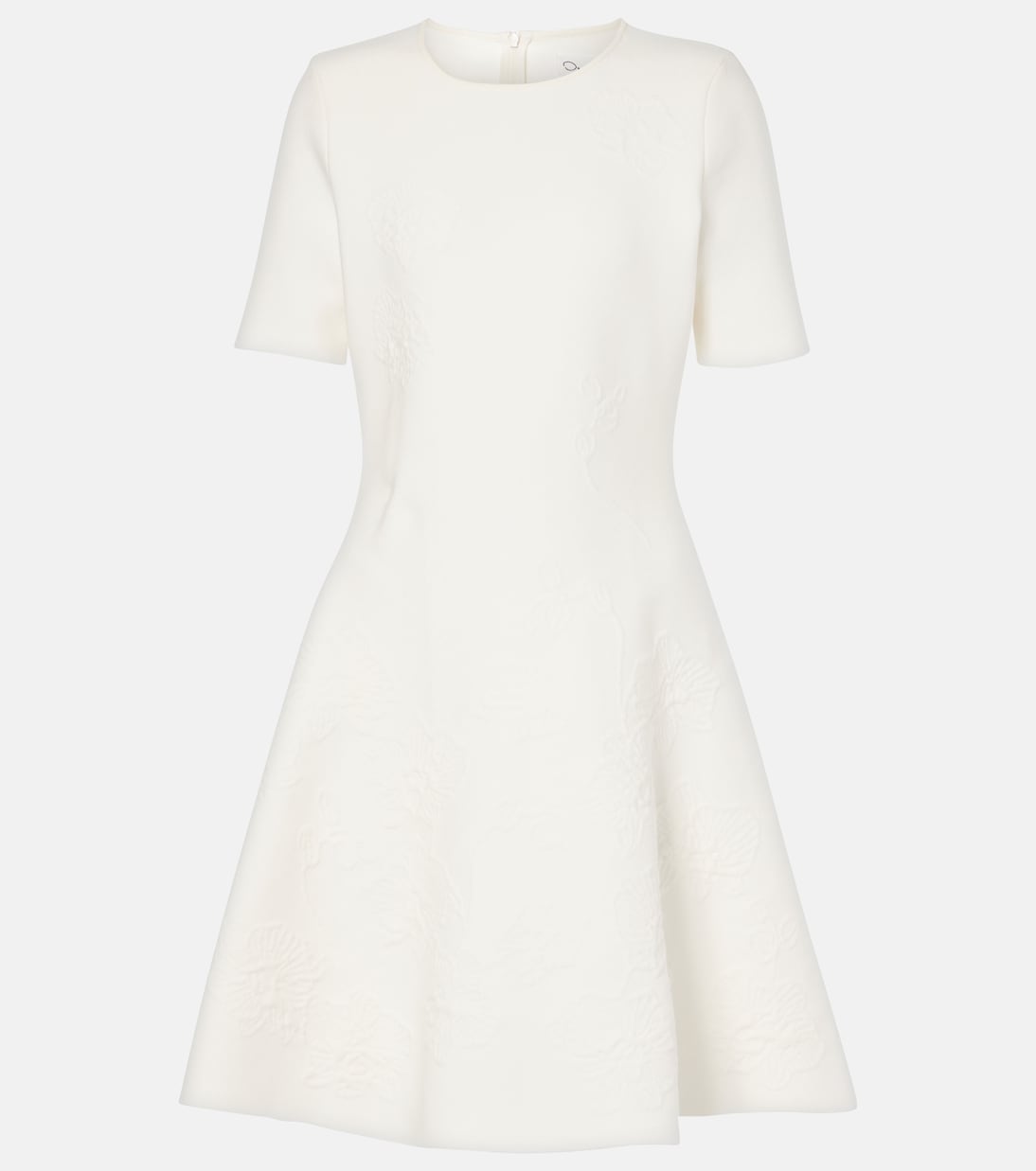 

Мини-платье из жаккарда с цветочным принтом Oscar de la Renta, слоновая кость