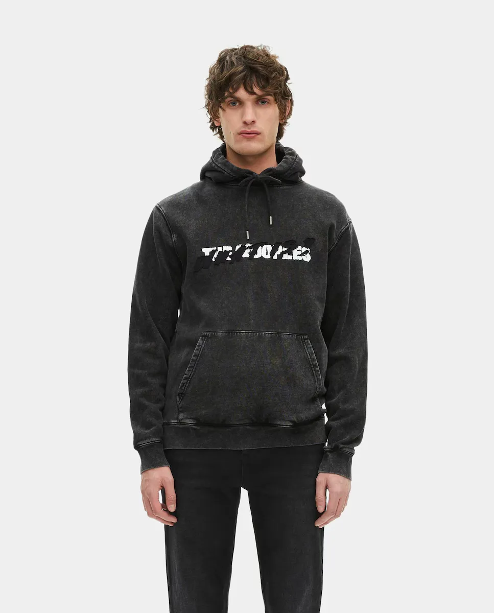 

Мужская худи What is с черной принтовкой спереди и сзади The Kooples, черный
