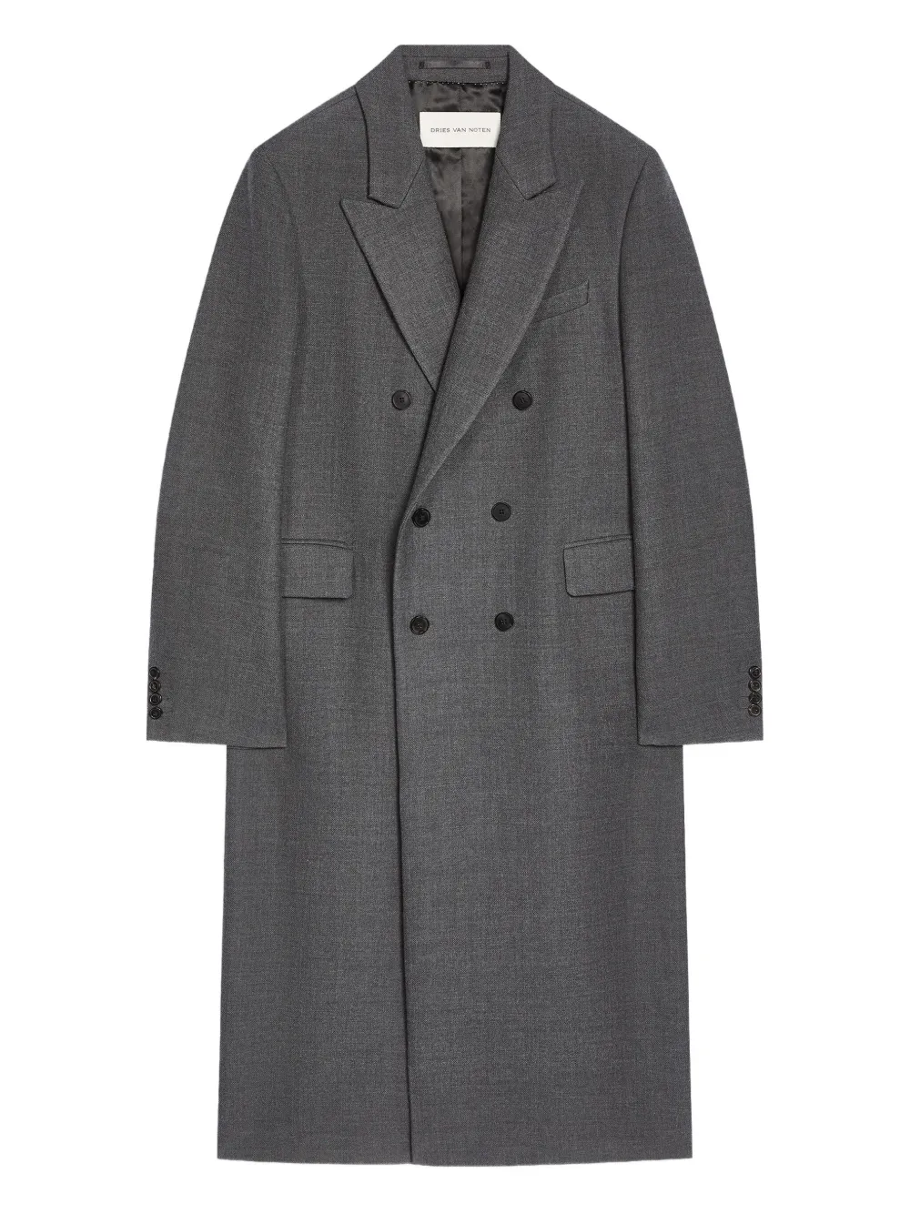 

Двубортное шерстяное пальто DRIES VAN NOTEN, серый