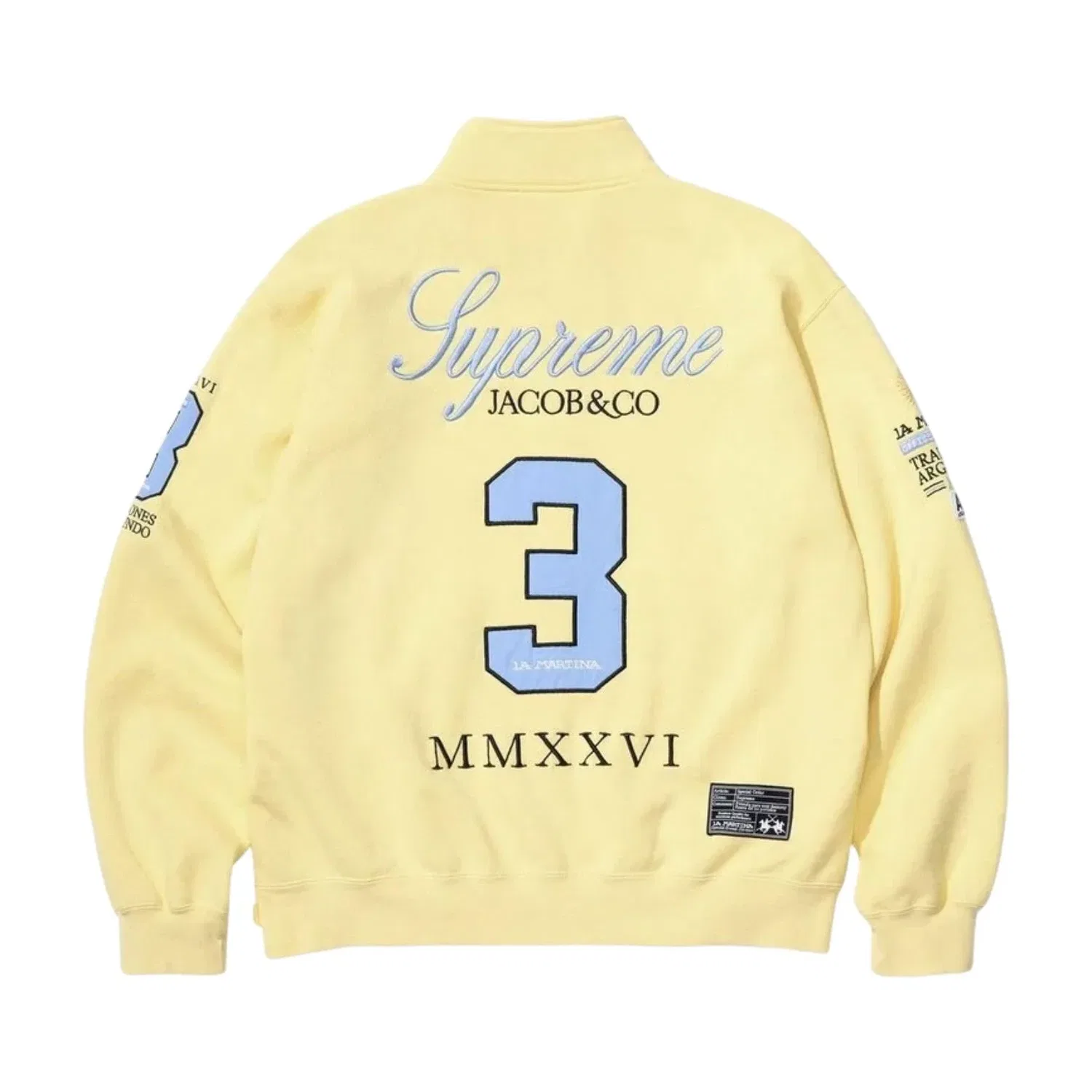 Мужская куртка-худи с молнией Supreme x La Martina, желтый — фото 2