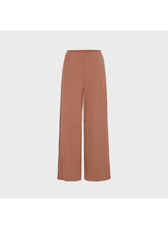 Брюки хлопковые широкие с разрезом на молнии Zara, сандаловый — фото 2