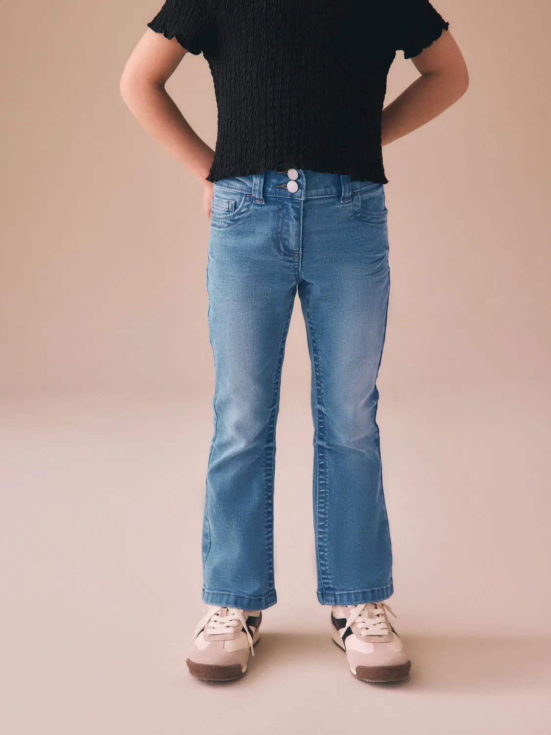 Джинсы расклешенные с заниженной талией Next, Mid Blue Denim