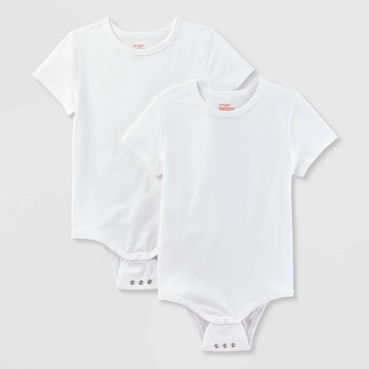 Детский комплект боди с коротким рукавом 2 шт Sensory Friendly GIRLS 4-16 SEPARATES, White