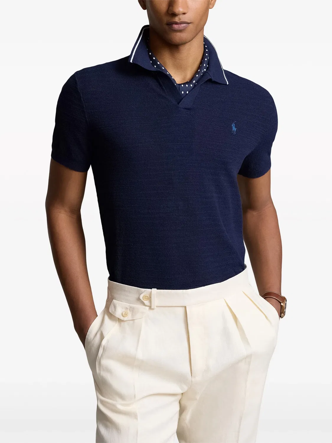 Джемпер Jonny с вышитым логотипом Polo Ralph Lauren, темно-синий — фото 4