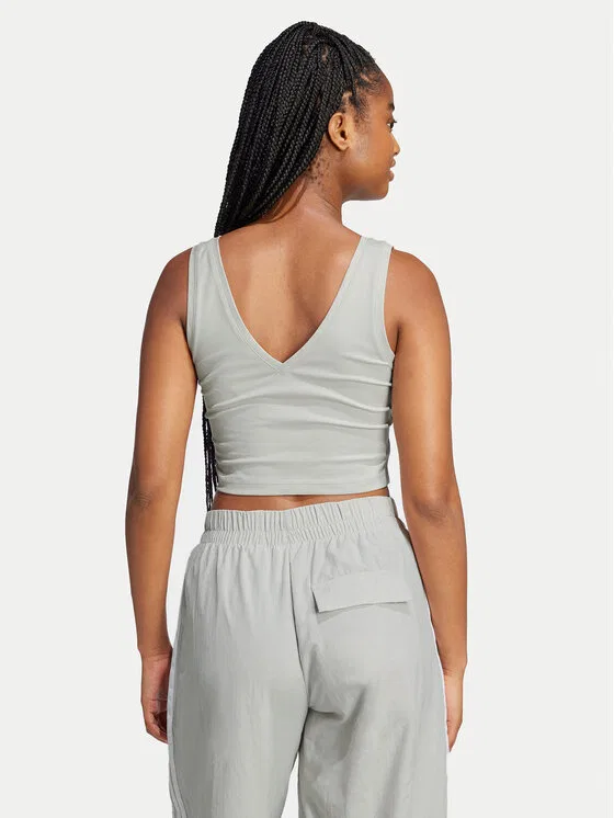 Топ slim fit Essentials Small Logo Adidas, бежевый — фото 3