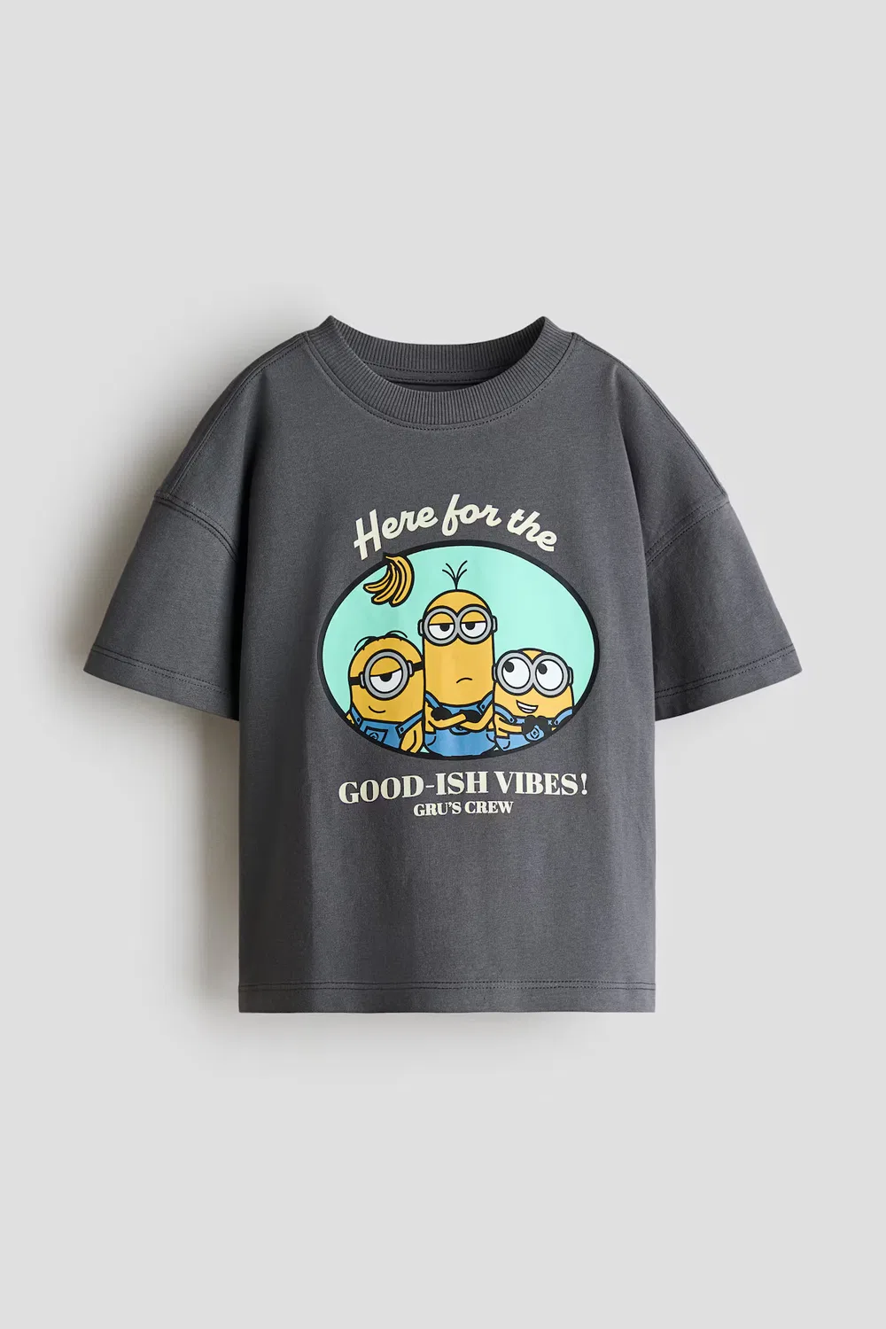 Футболка оверсайз с принтом H&M, Dunkelgrau/Minions