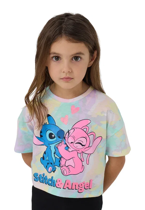 Футболка с принтом Coloured with stitch and - print t-shirt Terranova, розовый — фото 4