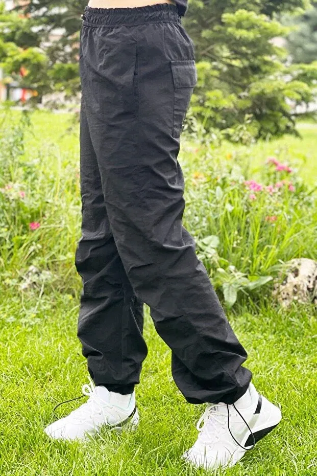Детские спортивные штаны для девочек с завязками Asortik Kids, Black