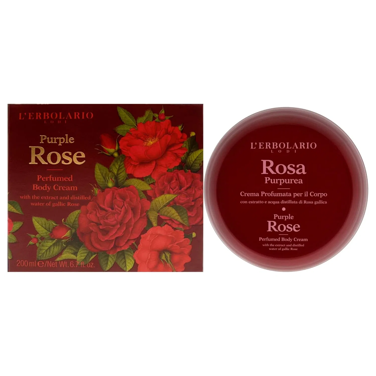 Крем для тела Rosa Purpurea L'Erbolario, 200 мл