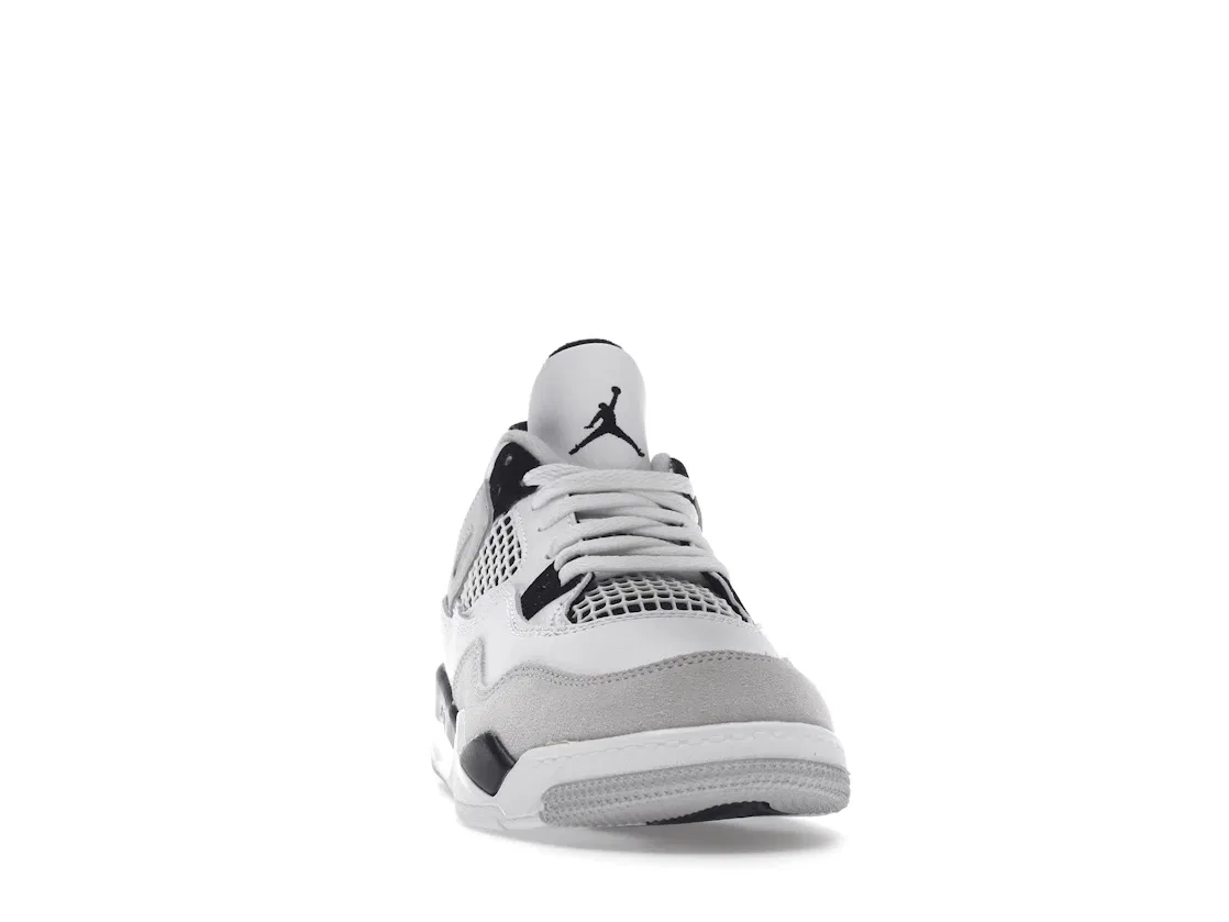 Детские кроссовки Lifestyle с сетчатыми вставками Jordan 4 Retro, White/Black-Neutral Grey — фото 2